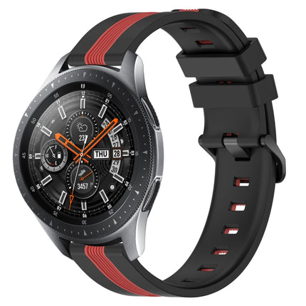 22mm Vertical Two-Color Silicone Watch Band, For Samsung Galaxy Watch3 45mm, For Samsung Galaxy Watch 46mm, For Samsung Gear S3 Classic, For Samsung Gear S3 Frontier - DealBuddy