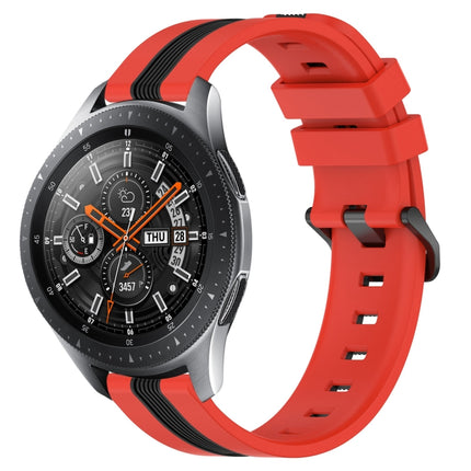 22mm Vertical Two-Color Silicone Watch Band, For Samsung Galaxy Watch3 45mm, For Samsung Galaxy Watch 46mm, For Samsung Gear S3 Classic, For Samsung Gear S3 Frontier - DealBuddy
