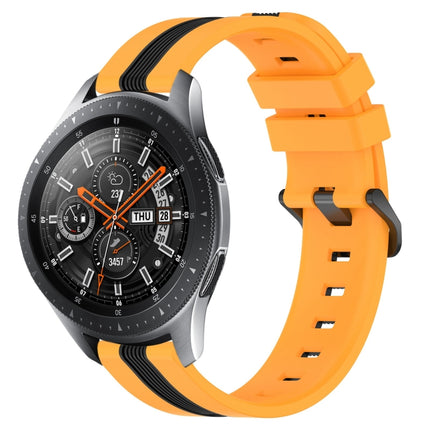 22mm Vertical Two-Color Silicone Watch Band, For Samsung Galaxy Watch3 45mm, For Samsung Galaxy Watch 46mm, For Samsung Gear S3 Classic, For Samsung Gear S3 Frontier - DealBuddy
