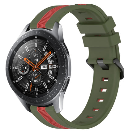 22mm Vertical Two-Color Silicone Watch Band, For Samsung Galaxy Watch3 45mm, For Samsung Galaxy Watch 46mm, For Samsung Gear S3 Classic, For Samsung Gear S3 Frontier - DealBuddy