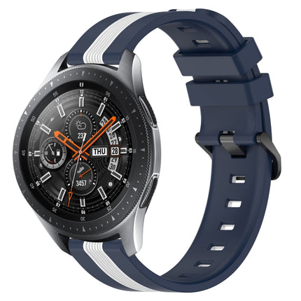 22mm Vertical Two-Color Silicone Watch Band, For Samsung Galaxy Watch3 45mm, For Samsung Galaxy Watch 46mm, For Samsung Gear S3 Classic, For Samsung Gear S3 Frontier - DealBuddy
