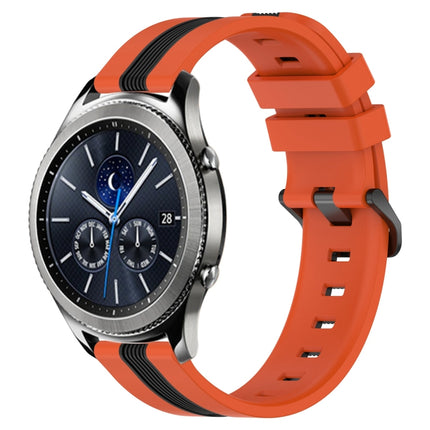 22mm Vertical Two-Color Silicone Watch Band, For Samsung Galaxy Watch3 45mm, For Samsung Galaxy Watch 46mm, For Samsung Gear S3 Classic, For Samsung Gear S3 Frontier - DealBuddy