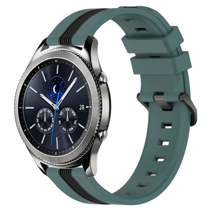 22mm Vertical Two-Color Silicone Watch Band, For Samsung Galaxy Watch3 45mm, For Samsung Galaxy Watch 46mm, For Samsung Gear S3 Classic, For Samsung Gear S3 Frontier - DealBuddy