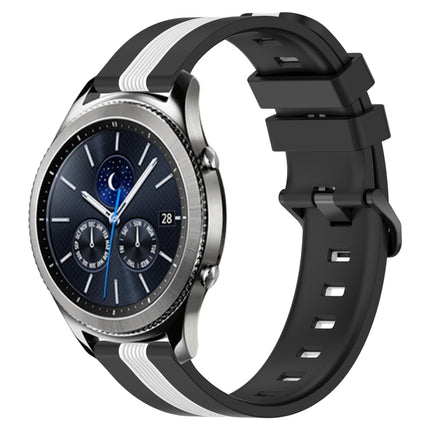 22mm Vertical Two-Color Silicone Watch Band, For Samsung Galaxy Watch3 45mm, For Samsung Galaxy Watch 46mm, For Samsung Gear S3 Classic, For Samsung Gear S3 Frontier - DealBuddy