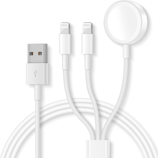 For Apple Watch Series & iPhone 3 in 1 USB Magnetic Charging Cable 4ft/1.2m - DealBuddy
