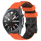 22mm Football Pattern Two-Color Silicone Watch Band, For Samsung Galaxy Watch3 45mm, For Samsung Galaxy Watch 46mm, For Samsung Gear S3 Classic, For Samsung Gear S3 Frontier - DealBuddy