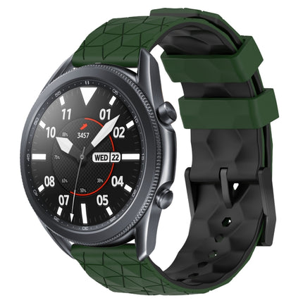 22mm Football Pattern Two-Color Silicone Watch Band, For Samsung Galaxy Watch3 45mm, For Samsung Galaxy Watch 46mm, For Samsung Gear S3 Classic, For Samsung Gear S3 Frontier - DealBuddy