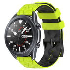 For Samsung Galaxy Watch3 45mm / Lime Green + Black