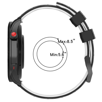 22mm Football Pattern Two-Color Silicone Watch Band