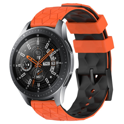 22mm Football Pattern Two-Color Silicone Watch Band, For Samsung Galaxy Watch3 45mm, For Samsung Galaxy Watch 46mm, For Samsung Gear S3 Classic, For Samsung Gear S3 Frontier - DealBuddy