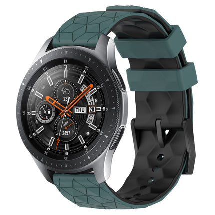 22mm Football Pattern Two-Color Silicone Watch Band, For Samsung Galaxy Watch3 45mm, For Samsung Galaxy Watch 46mm, For Samsung Gear S3 Classic, For Samsung Gear S3 Frontier - DealBuddy