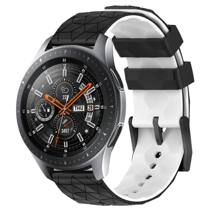 22mm Football Pattern Two-Color Silicone Watch Band, For Samsung Galaxy Watch3 45mm, For Samsung Galaxy Watch 46mm, For Samsung Gear S3 Classic, For Samsung Gear S3 Frontier - DealBuddy