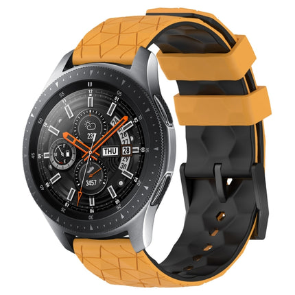 22mm Football Pattern Two-Color Silicone Watch Band, For Samsung Galaxy Watch3 45mm, For Samsung Galaxy Watch 46mm, For Samsung Gear S3 Classic, For Samsung Gear S3 Frontier - DealBuddy