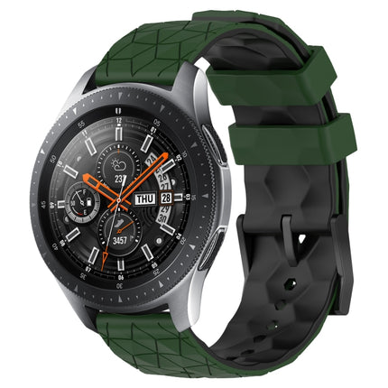 22mm Football Pattern Two-Color Silicone Watch Band, For Samsung Galaxy Watch3 45mm, For Samsung Galaxy Watch 46mm, For Samsung Gear S3 Classic, For Samsung Gear S3 Frontier - DealBuddy