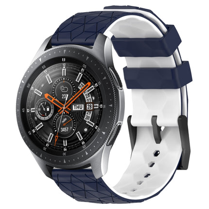 22mm Football Pattern Two-Color Silicone Watch Band, For Samsung Galaxy Watch3 45mm, For Samsung Galaxy Watch 46mm, For Samsung Gear S3 Classic, For Samsung Gear S3 Frontier - DealBuddy