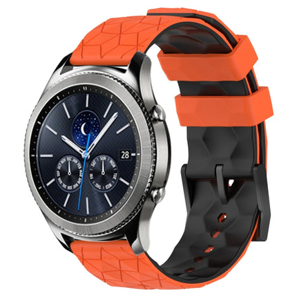 22mm Football Pattern Two-Color Silicone Watch Band, For Samsung Galaxy Watch3 45mm, For Samsung Galaxy Watch 46mm, For Samsung Gear S3 Classic, For Samsung Gear S3 Frontier - DealBuddy