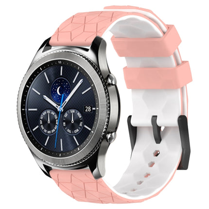 22mm Football Pattern Two-Color Silicone Watch Band, For Samsung Galaxy Watch3 45mm, For Samsung Galaxy Watch 46mm, For Samsung Gear S3 Classic, For Samsung Gear S3 Frontier - DealBuddy
