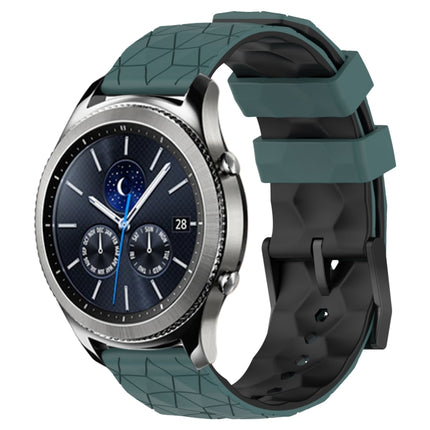 22mm Football Pattern Two-Color Silicone Watch Band, For Samsung Galaxy Watch3 45mm, For Samsung Galaxy Watch 46mm, For Samsung Gear S3 Classic, For Samsung Gear S3 Frontier - DealBuddy
