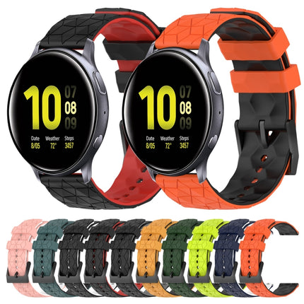 20mm Football Pattern Two-Color Silicone Watch Band, For Samsung Galaxy Watch Active 2 44mm, For Samsung Galaxy Watch 42mm - DealBuddy