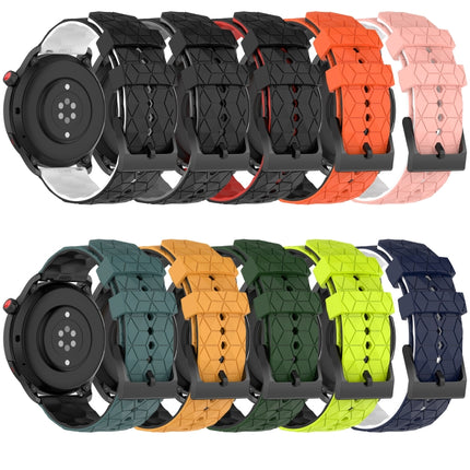20mm Football Pattern Two-Color Silicone Watch Band, For Samsung Galaxy Watch Active 2 44mm, For Samsung Galaxy Watch 42mm - DealBuddy