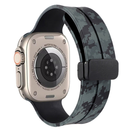 Magnetic Clasp Camouflage Silicone Watch Band, For Apple Watch Ultra 49mm, For Apple Watch Series 8&7 45mm, For Apple Watch Series 8&7 41mm - DealBuddy