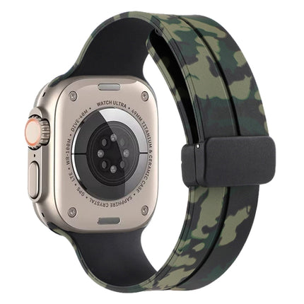 Magnetic Clasp Camouflage Silicone Watch Band, For Apple Watch Ultra 49mm, For Apple Watch Series 8&7 45mm, For Apple Watch Series 8&7 41mm - DealBuddy