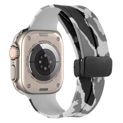 Magnetic Clasp Camouflage Silicone Watch Band, For Apple Watch Ultra 49mm, For Apple Watch Series 8&7 45mm, For Apple Watch Series 8&7 41mm - DealBuddy