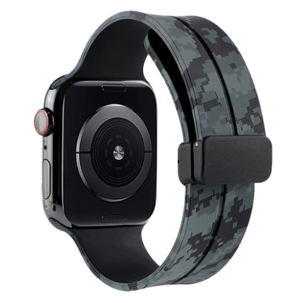 Magnetic Clasp Camouflage Silicone Watch Band, For Apple Watch Ultra 49mm, For Apple Watch Series 8&7 45mm, For Apple Watch Series 8&7 41mm - DealBuddy