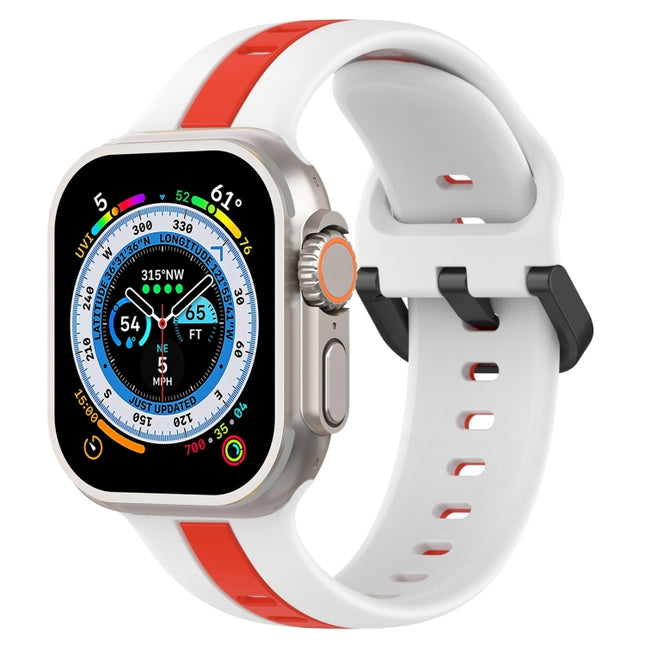 Two-Color Loop Buckle Silicone Watch Band