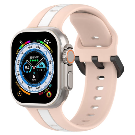 Two-Color Loop Buckle Silicone Watch Band, For Apple Watch Ultra 49mm, For Apple Watch Series 8&7 45mm, For Apple Watch Series 8&7 41mm - DealBuddy
