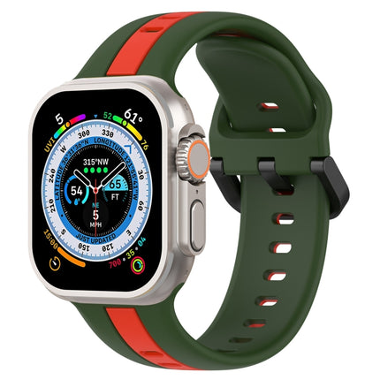 Two-Color Loop Buckle Silicone Watch Band, For Apple Watch Ultra 49mm, For Apple Watch Series 8&7 45mm, For Apple Watch Series 8&7 41mm - DealBuddy