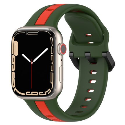 Two-Color Loop Buckle Silicone Watch Band, For Apple Watch Ultra 49mm, For Apple Watch Series 8&7 45mm, For Apple Watch Series 8&7 41mm - DealBuddy