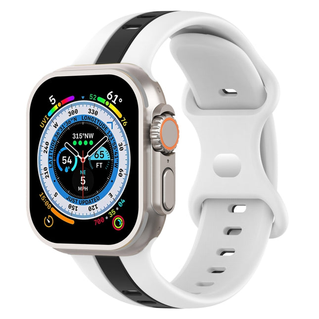 Butterfly Buckle Two-Color Silicone Watch Band