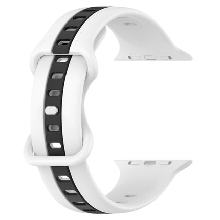 Butterfly Buckle Two-Color Silicone Watch Band, For Apple Watch Ultra 49mm, For Apple Watch Series 8&7 45mm, For Apple Watch Series 8&7 41mm - DealBuddy