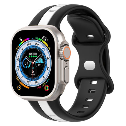 Butterfly Buckle Two-Color Silicone Watch Band, For Apple Watch Ultra 49mm, For Apple Watch Series 8&7 45mm, For Apple Watch Series 8&7 41mm - DealBuddy