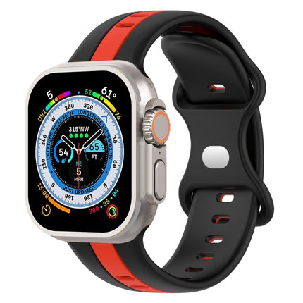Butterfly Buckle Two-Color Silicone Watch Band, For Apple Watch Ultra 49mm, For Apple Watch Series 8&7 45mm, For Apple Watch Series 8&7 41mm - DealBuddy