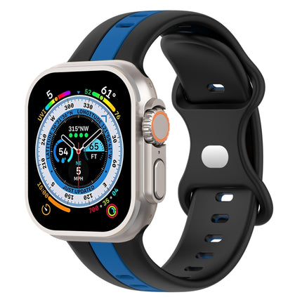 Butterfly Buckle Two-Color Silicone Watch Band, For Apple Watch Ultra 49mm, For Apple Watch Series 8&7 45mm, For Apple Watch Series 8&7 41mm - DealBuddy