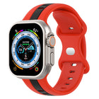 Butterfly Buckle Two-Color Silicone Watch Band, For Apple Watch Ultra 49mm, For Apple Watch Series 8&7 45mm, For Apple Watch Series 8&7 41mm - DealBuddy