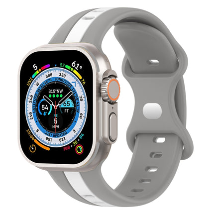 Butterfly Buckle Two-Color Silicone Watch Band, For Apple Watch Ultra 49mm, For Apple Watch Series 8&7 45mm, For Apple Watch Series 8&7 41mm - DealBuddy