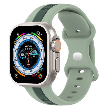 Butterfly Buckle Two-Color Silicone Watch Band, For Apple Watch Ultra 49mm, For Apple Watch Series 8&7 45mm, For Apple Watch Series 8&7 41mm - DealBuddy
