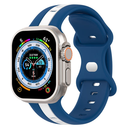 Butterfly Buckle Two-Color Silicone Watch Band, For Apple Watch Ultra 49mm, For Apple Watch Series 8&7 45mm, For Apple Watch Series 8&7 41mm - DealBuddy