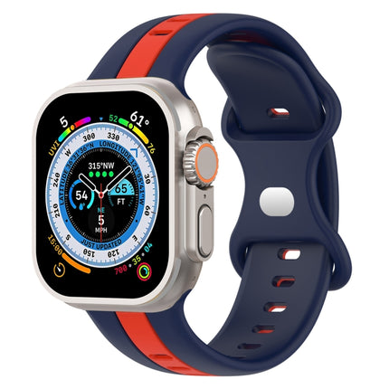 Butterfly Buckle Two-Color Silicone Watch Band, For Apple Watch Ultra 49mm, For Apple Watch Series 8&7 45mm, For Apple Watch Series 8&7 41mm - DealBuddy