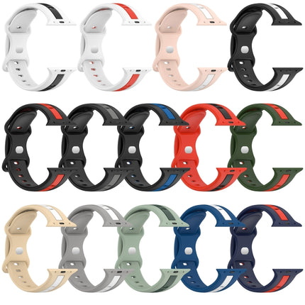 Butterfly Buckle Two-Color Silicone Watch Band