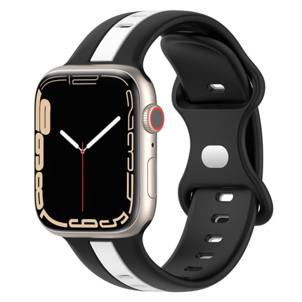 Butterfly Buckle Two-Color Silicone Watch Band, For Apple Watch Ultra 49mm, For Apple Watch Series 8&7 45mm, For Apple Watch Series 8&7 41mm - DealBuddy
