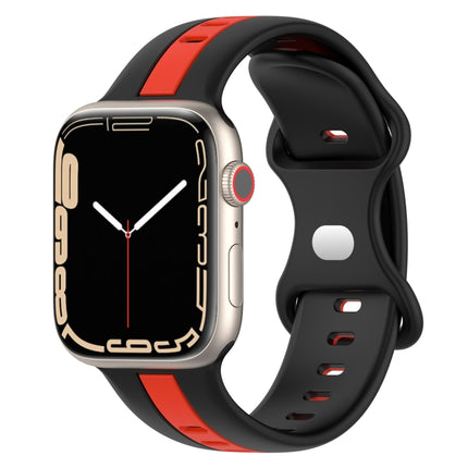 Butterfly Buckle Two-Color Silicone Watch Band, For Apple Watch Ultra 49mm, For Apple Watch Series 8&7 45mm, For Apple Watch Series 8&7 41mm - DealBuddy