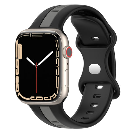 Butterfly Buckle Two-Color Silicone Watch Band, For Apple Watch Ultra 49mm, For Apple Watch Series 8&7 45mm, For Apple Watch Series 8&7 41mm - DealBuddy