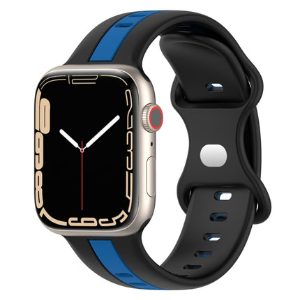 Butterfly Buckle Two-Color Silicone Watch Band, For Apple Watch Ultra 49mm, For Apple Watch Series 8&7 45mm, For Apple Watch Series 8&7 41mm - DealBuddy