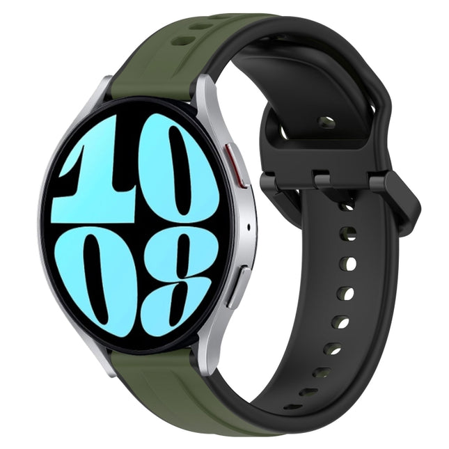20mm Convex Loop Two-Color Silicone Watch Band, For Samsung Galaxy Watch 6 40mm, For Samsung Galaxy Watch 6 Classic 43mm - DealBuddy