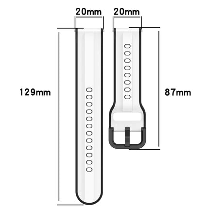 20mm Convex Loop Two-Color Silicone Watch Band