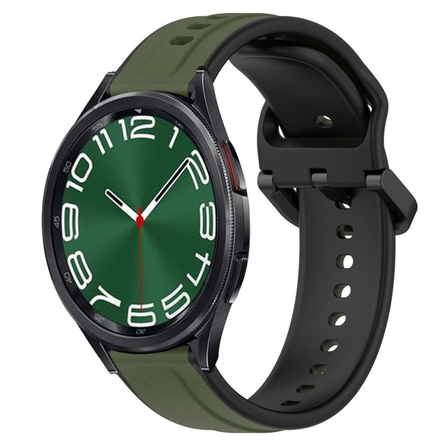 20mm Convex Loop Two-Color Silicone Watch Band, For Samsung Galaxy Watch 6 Classic 47mm, For Samsung Galaxy Watch 5 44mm, For Samsung Galaxy Watch 5 40mm, For Samsung Galaxy Watch 5 Pro 45mm